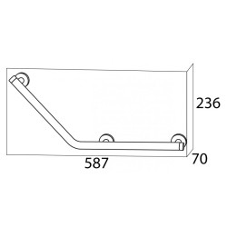 Rokturis pie sienas stiprināms 135° Tiger Boston C&S, labā puse
