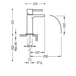 Izlietnes maisītājs MAX-TRES, hroms 06211001