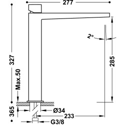 Izlietnes maisītājs paaugstināts SLIM-TRES, hroms 20210306