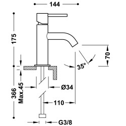 Izlietnes maisītājs STUDY Exclusive TRES, 26290301AC
