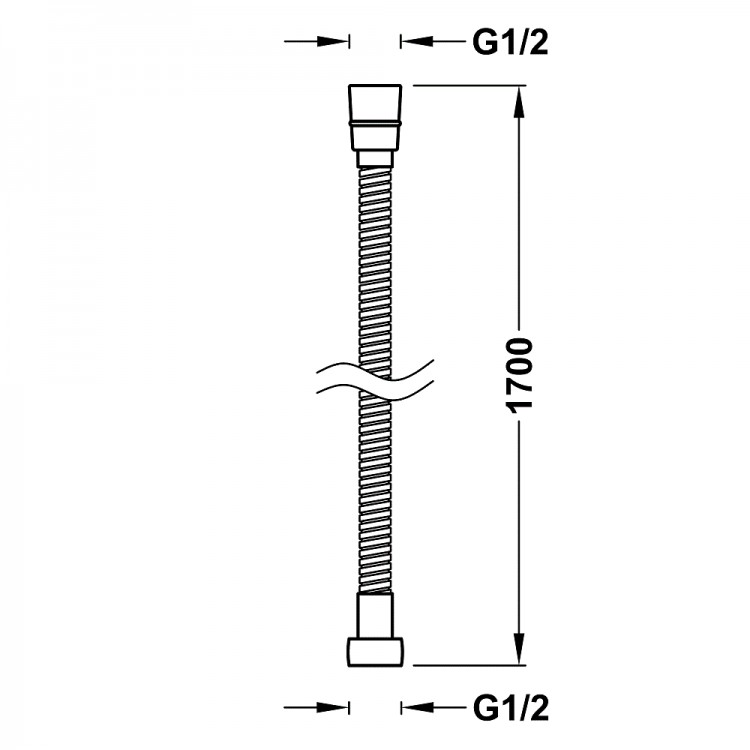 Dubultā vijuma dušas šļūtene TRES 1.7m, 9134830051