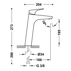 Izlietnes maisītājs paaugstināts CANIGO-TRES, 21720301