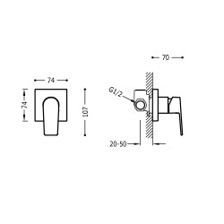 Dušas iebūvējamais maisītājs PROJECT-TRES, 21117701