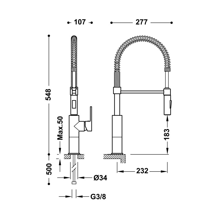 Virtuves izlietnes maisītājs TRES STANDARD, 03048501