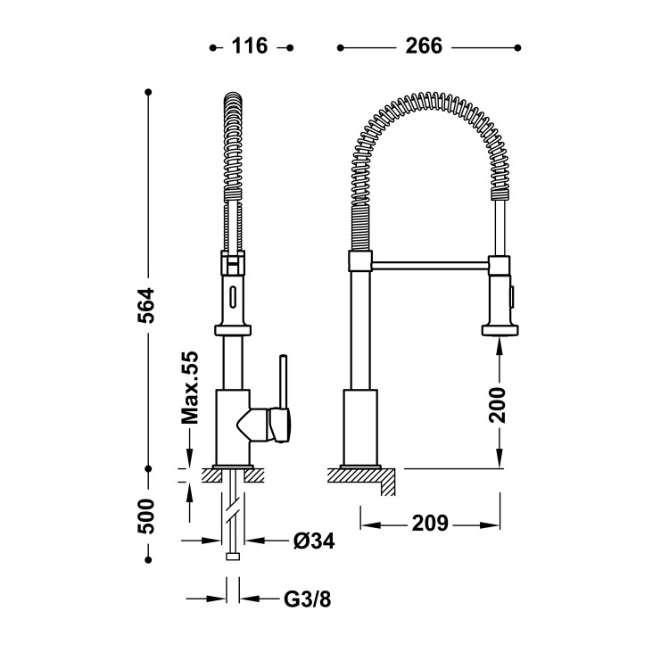 Virtuves izlietnes maisītājs TRES STANDARD, 03049301