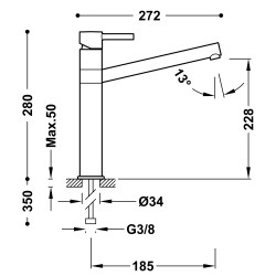 Virtuves izlietnes maisītājs TRES STANDARD, 08333301