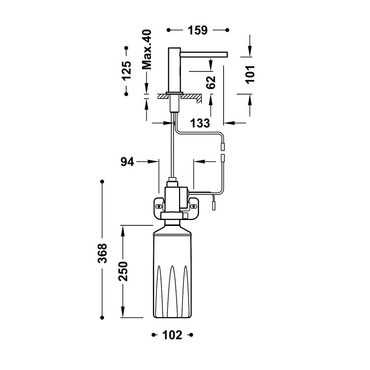 TRES Elektroniskais ziepju dozators 6V/220-230V, 39274101NM