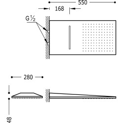 Dušas galva TRES Antilime 28x55 cm, 29990301AC