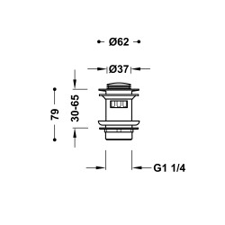 Sifona izplūde TRES 1 1/4 Click-Clack 37mm, hroms, 134215025