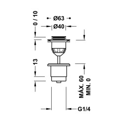 Sifona izplūde TRES Click-Clack 40mm, 24284002AC