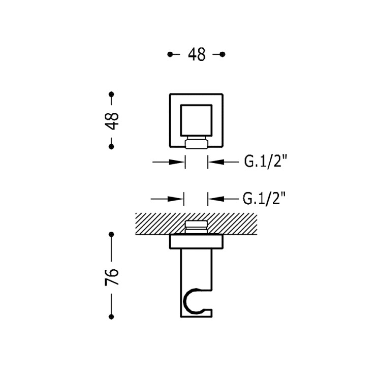 Dušas izvads no sienas TRES 1/2 x 1/2 āv, 00618201AC