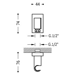 Dušas izvads no sienas TRES 1/2 x 1/2 āv, 20718201