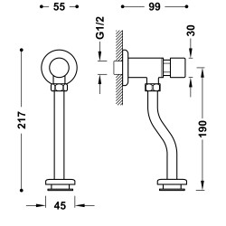 Pisuāra dozators TEMPO BASE-TRES DN15, 21220001