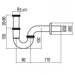 Izlietnes sifons TRES, hroms 32 134215004