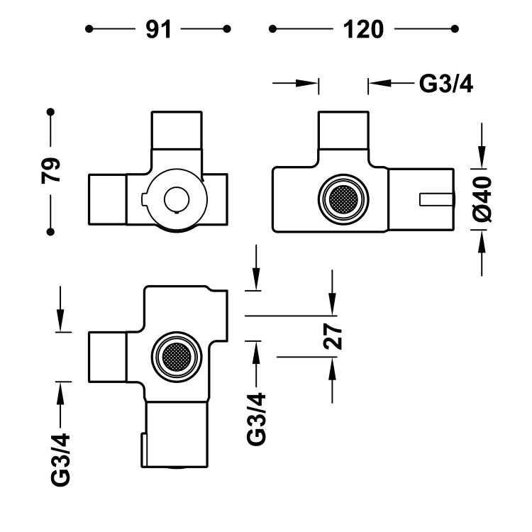 Termostata vārsts TRES ūdens sildītājam, 20725001