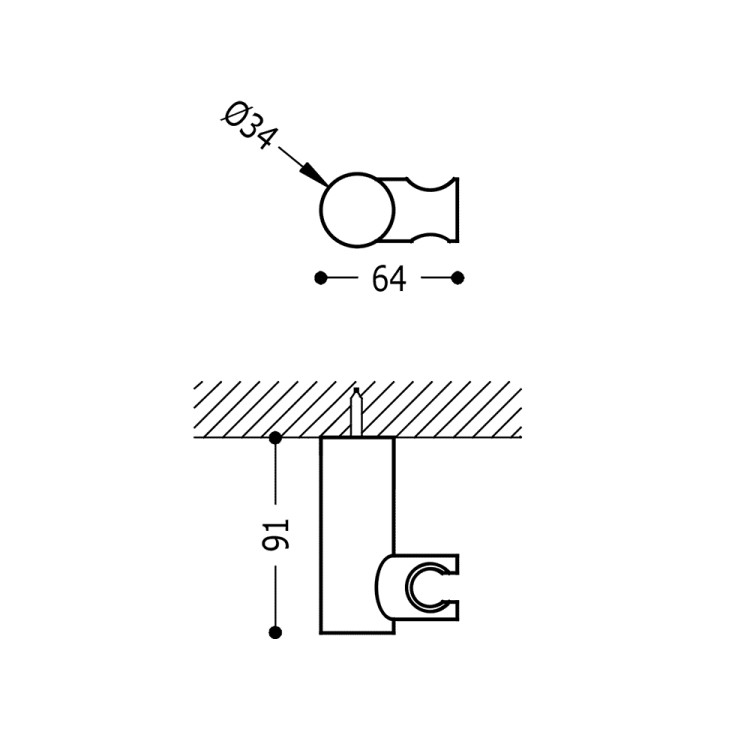 Regulējams dušas klausules turētājs TRES, 161839