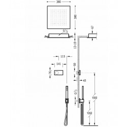 Termostata dušas sistēma TRES Shower Technology, 09286552
