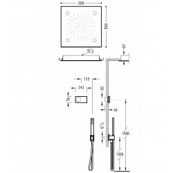 Termostata dušas sistēma TRES Shower Technology, 09286562
