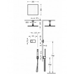 Termostata dušas sistēma TRES Shower Technology, 09288564NM