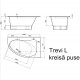 Stūra vanna Vispool TREVI L 150x95 L/K