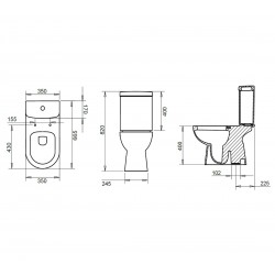 Tualetes pods Turavit Alize ar Soft Close vāku, 14T60036004K