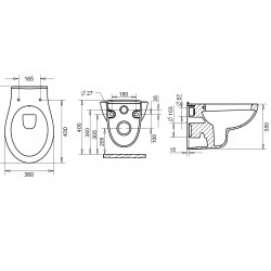 Tualetes pods piekaramais Turavit Classic ar Soft Close vāku, 14T5506+14T0304