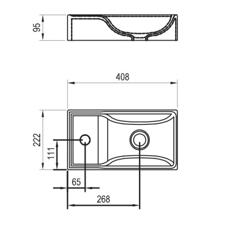 Izlietne skapītim Ravak VEDA 40x22cm, antracīts XJX0E240000