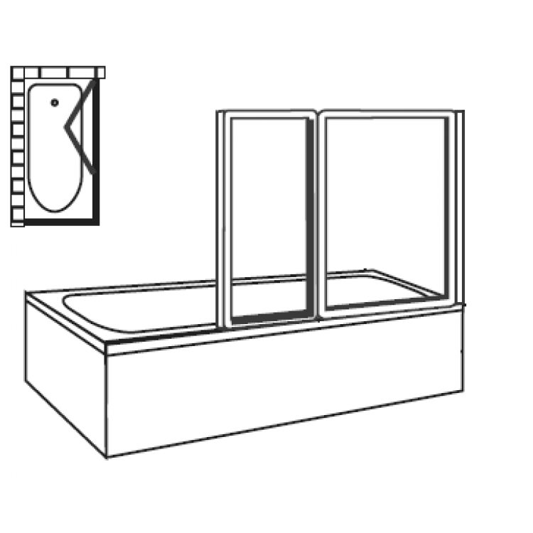 Vannas sieniņa Ravak VS2 105 polistirols
