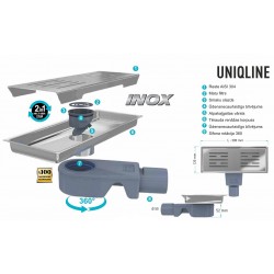 Dušas kanāls Uniqline 300mm, VLD-555130