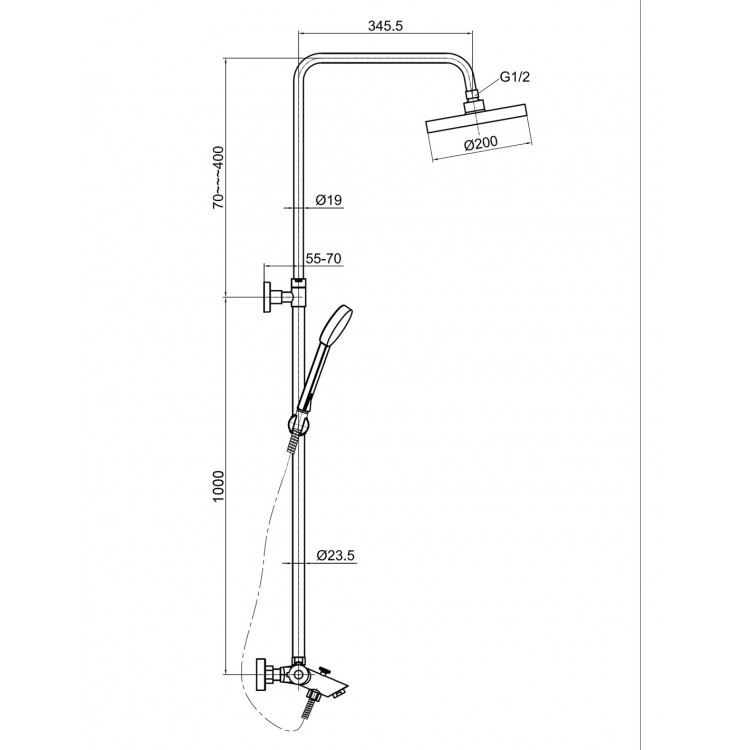 Termostata vannas/dušas sistēma Magma AMATA, MG-2295