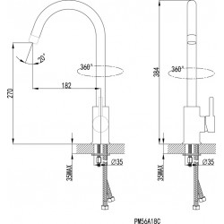 Virtuves izlietnes maisītājs Vento CUCINA, 352398