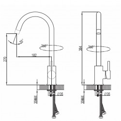 Virtuves izlietnes maisītājs Vento CUCINA, 352397