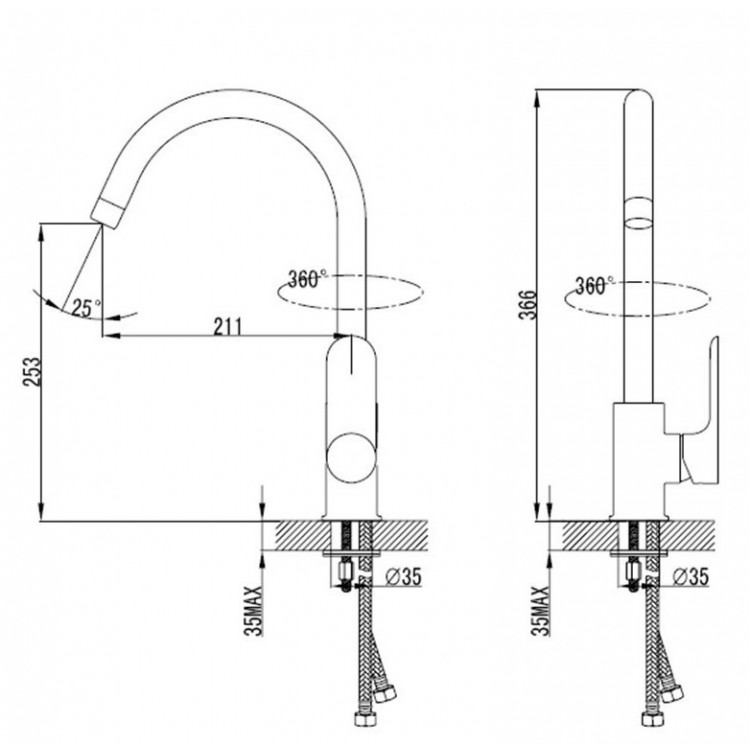 Virtuves izlietnes maisītājs Vento NAPOLI, 352373