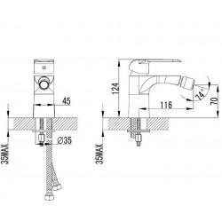 Bidē maisītājs Vento RAVENA, 35232