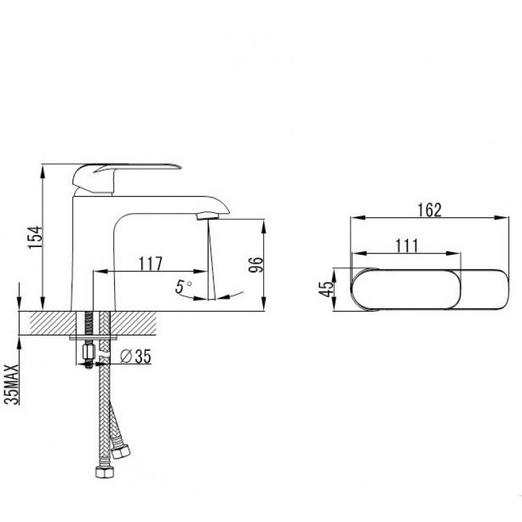 Izlietnes maisītājs Vento RAVENA, 35227