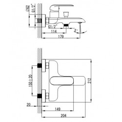 Vannas un dušas maisītājs Vento RAVENA, 35228