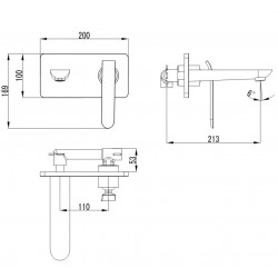 Iebūvējams izlietnes maisītājs Vento TIVOLI, 352212