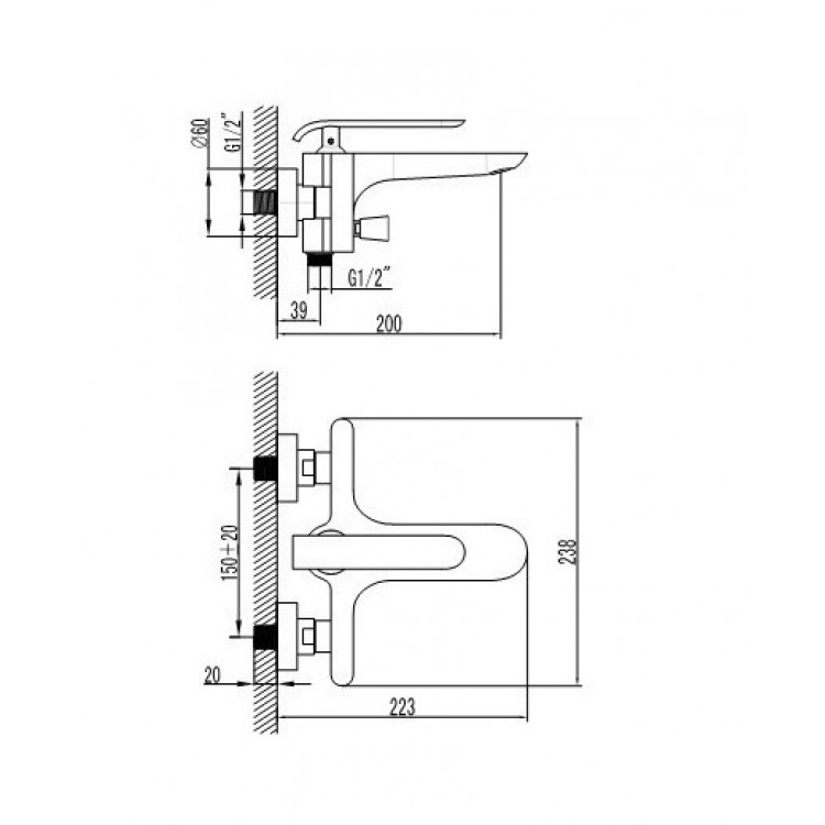 Vannas un dušas maisītājs Vento TIVOLI, 35223.