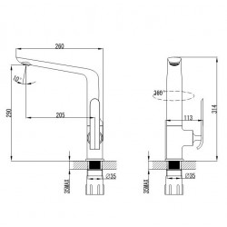 Virtuves izlietnes maisītājs Vento TIVOLI, 352240