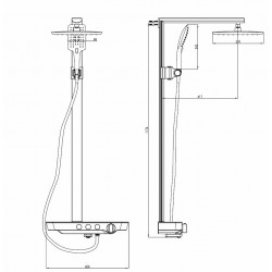 Vannas/dušas sistēma ar virsdušu Vento TIVOLI, 352416