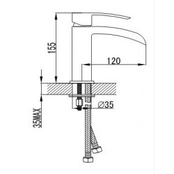 Izlietnes maisītājs Vento Venecia, 35234