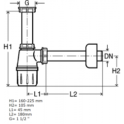 Izlietnes sifons glāze bez izplūdes VIEGA 1 1/2x40 119270
