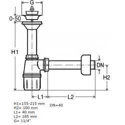 Izlietnes sifons glāze ar izplūdi VIEGA 1 1/4x40 309312