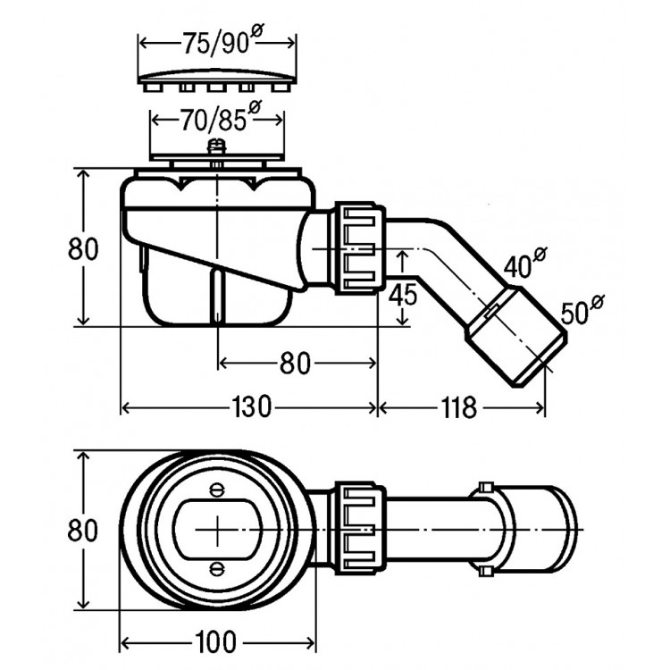 Dušas sifons VIEGA 364755