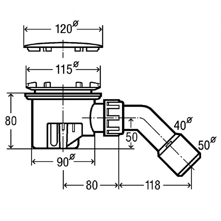 Dušas sifons VIEGA 364786