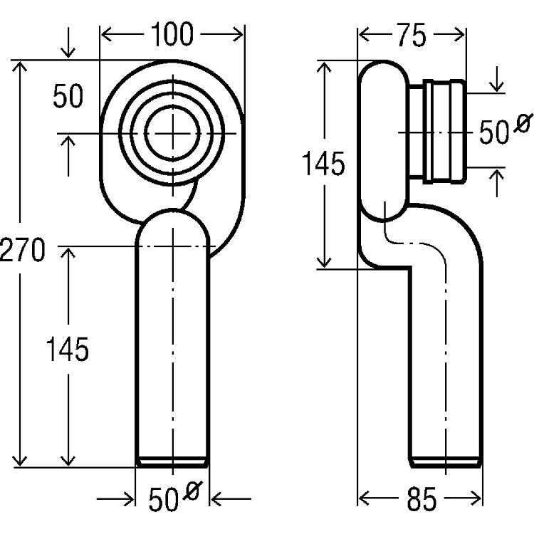 Pisuāra sifons Viega 50, 492458