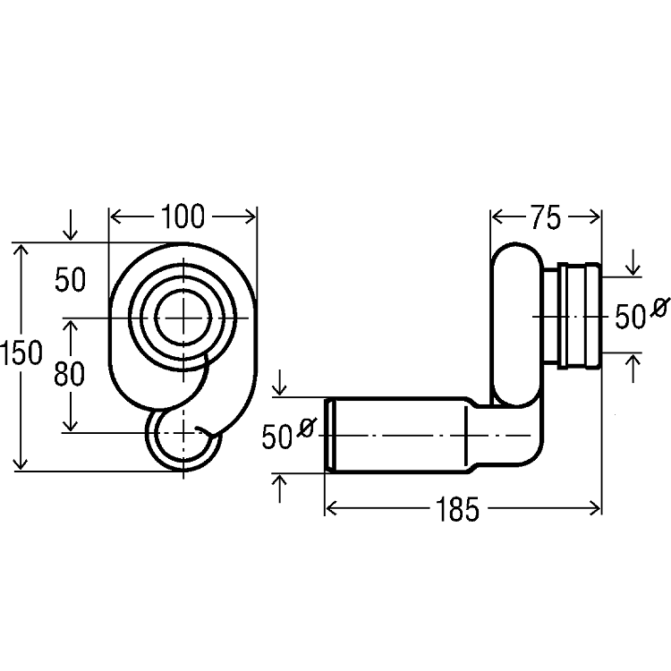 Pisuāra sifons Viega 50, 492465