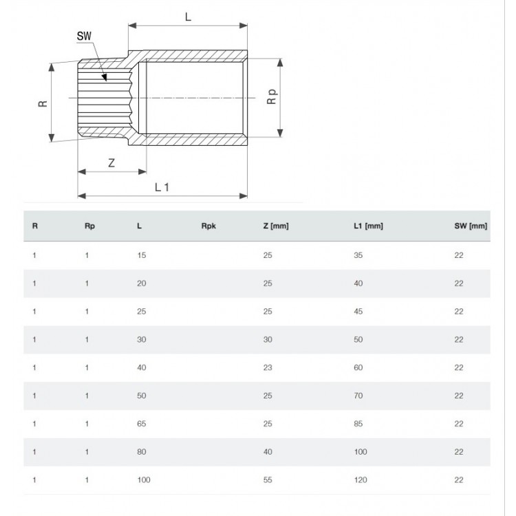 Viega Bronzas pagarinātājs 1x25mm