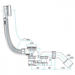 Vannas sifons ar trosi VIEGA (285357)
