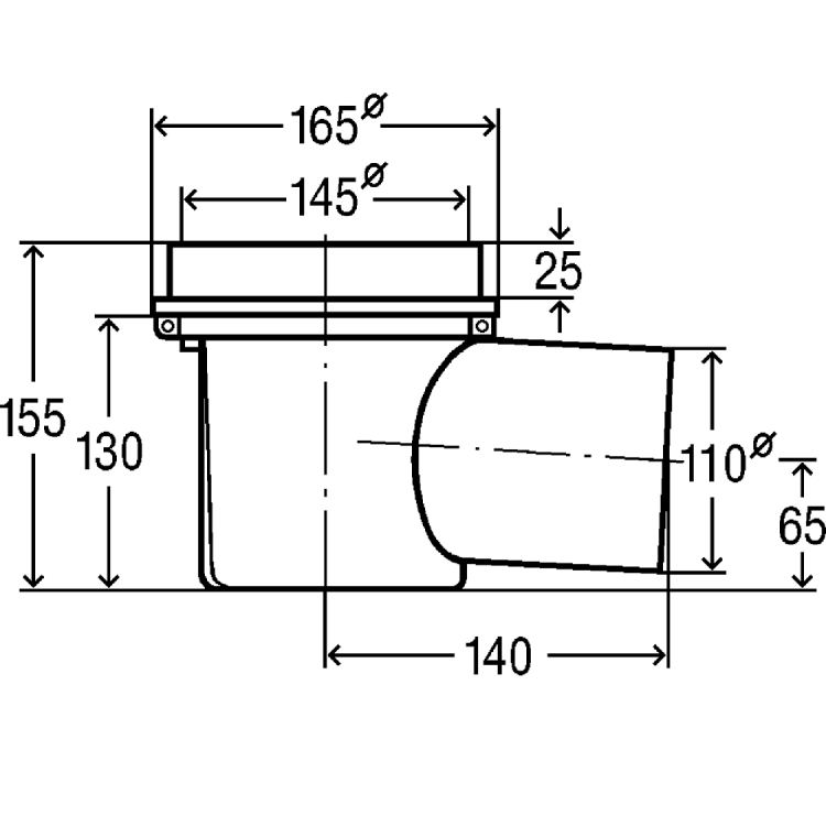 Traps VIEGA pagraba,horizontāls DN100, 106003